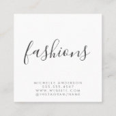 Kursiv anspruchsvoll quadratische visitenkarte (Rückseite)