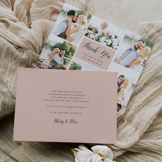 kursiv | Hochzeitsreise-Foto-Flat Dankeschön-Karte Dankeskarte