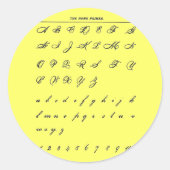 Kursivbriefe Runder Aufkleber (Vorderseite)