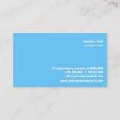 Kursive cyan-blaue Monogramm-Visitenkarte Visitenkarte (Rückseite)