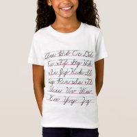 KURSIVE HANDWRITING CHARTA T SHIRT FÜR GIRLS