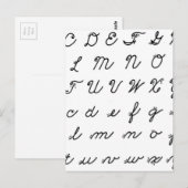 Kursive-Schreibschrift-Tabelle Postkarte (Vorne/Hinten)