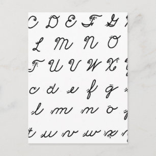 Kursive-Schreibschrift-Tabelle Postkarte