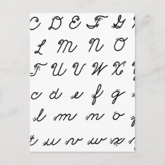 Kursive-Schreibschrift-Tabelle Postkarte