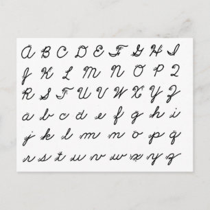 Kursive-Schreibschrift-Tabelle Postkarte
