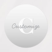 Kursiver Name oder anderer Text mit Monogramm | Fa Etiketten (Design 1)
