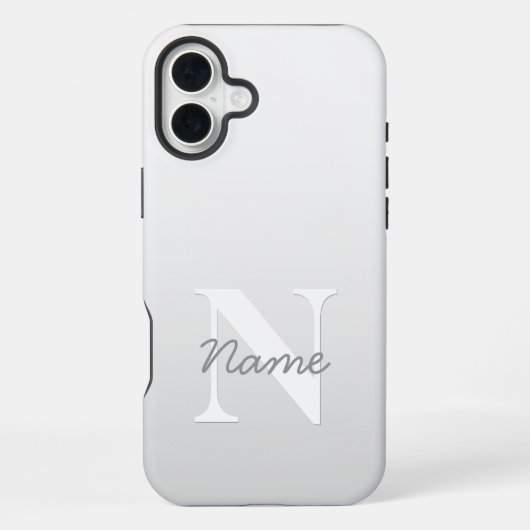 Kursiver Name oder anderer Text mit Monogramm | Fa iPhone Hülle (Rückseite)