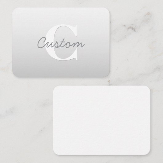 Kursiver Name oder anderer Text mit Monogramm | Fa Mitteilungskarte (Vorne/Hinten)