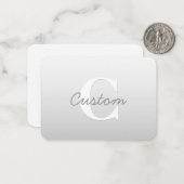 Kursiver Name oder anderer Text mit Monogramm | Fa Mitteilungskarte (Vorderseite/Rückseite Beispiel)