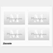 Kursiver Name oder anderer Text mit Monogramm | Fa Rechteckiger Aufkleber (Blatt)