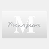 Kursiver Name oder anderer Text mit Monogramm | Fa Rechteckiger Aufkleber (Vorderseite)