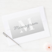 Kursiver Name oder anderer Text mit Monogramm | Fa Rechteckiger Aufkleber (Umschlag)