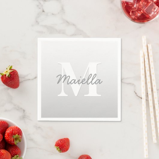 Kursiver Name oder anderer Text mit Monogramm | Fa Serviette (Beispiel)
