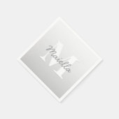 Kursiver Name oder anderer Text mit Monogramm | Fa Serviette (Ecke)
