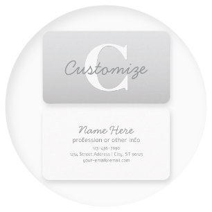 Kursiver Name oder anderer Text mit Monogramm Fa Visitenkarte