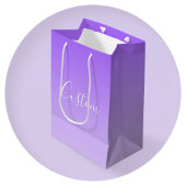 Kursiver Schriftname & editierbarer helllila Ombre Mittlere Geschenktüte