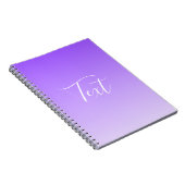 Kursiver Schriftname & editierbarer helllila Ombre Notizblock (Rechte Seite)