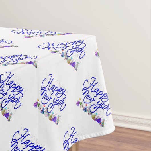 Kursiver Text mit Party glücklich Neues Jahr Tischdecke (Beispiel)