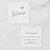 kursives handgeschriebenes weibliches Liebeherz Quadratische Visitenkarte (Vorne/Hinten)