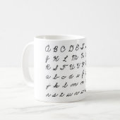 Kursivhandschriftsdiagramm Kaffeetasse (Vorderseite Links)