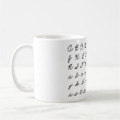 Kursivhandschriftsdiagramm Kaffeetasse (Links)