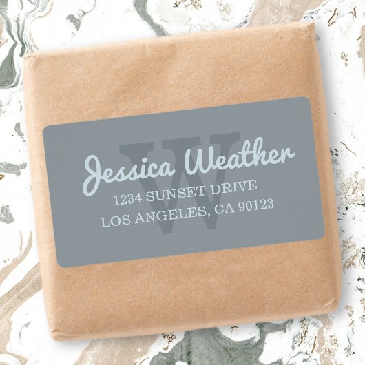 Kursivmit Monogramm Rücksendeadresse des namen-|