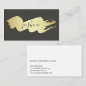 Kursivschrift | Gold gebürstet Visitenkarte (Vorne/Hinten)