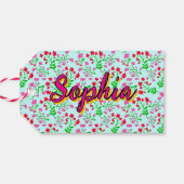 Kursnotizen und Monogramm | Floral Friend Geschenkanhänger (Rückseite Horizontal)