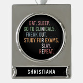 Kursschüler Future Nurse RN Geschenke Banner-Ornament Silber (Vorderseite)