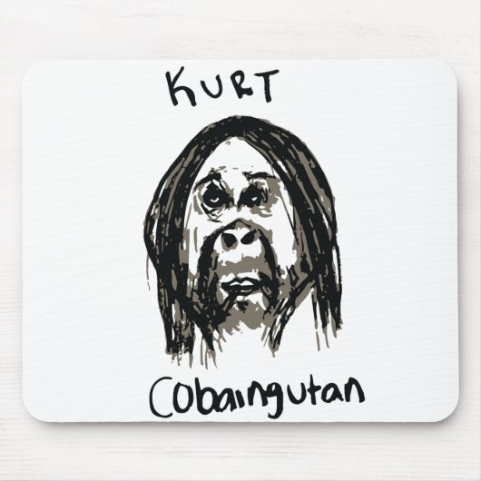Kurt Cobain Hand Drawn Grungy Mousepad (Vorne)