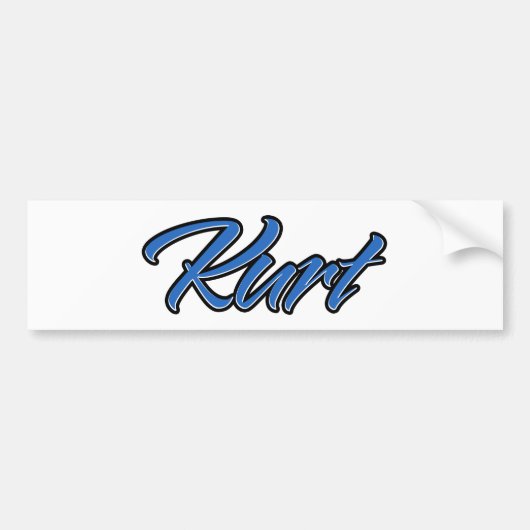 Kurt Name blue Aufkleber Sticker Autoaufkleber (Vorne)