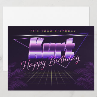 Kurt Name Vorname lila retro Karte Geburtstag