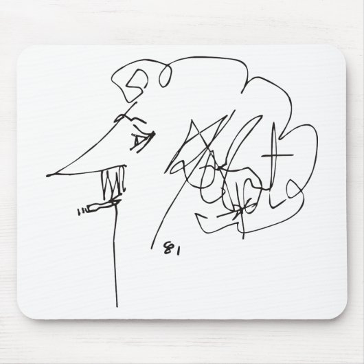 Kurt Vonnegut-Selbstporträt Mousepad (Vorne)