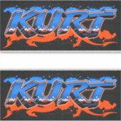 Kurt Vorname Name Graffiti Aufkleber Sticker (Vorderseite)
