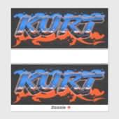 Kurt Vorname Name Graffiti Aufkleber Sticker (Blatt)