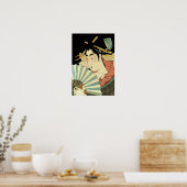 Kurtisane mit Ogi-Fächer Poster (Küche)