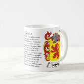Kurtz Familien-Wappen Tasse (VorderseiteRechts)