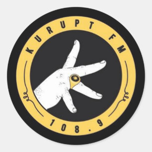 kurupt fm Aufkleber. 108,9. gerade durch ya Dorn Runder Aufkleber