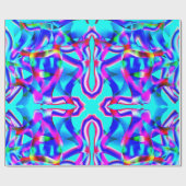 Kurve, farbige Formen und blauer Hintergrund Geschenkpapier (Flach)