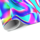 Kurve, farbige Formen und blauer Hintergrund Geschenkpapier (Rolleneckpunkt)