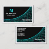 Kurve II - Cyan on Black Visitenkarte (Vorne/Hinten)