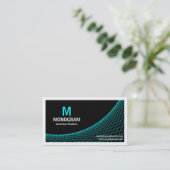 Kurve II - Cyan on Black Visitenkarte (Stehend Vorderseite)