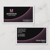 Kurve II - Rosa auf schwarz Visitenkarte (Vorne/Hinten)