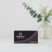 Kurve II - Rosa auf schwarz Visitenkarte (Stehend Vorderseite)