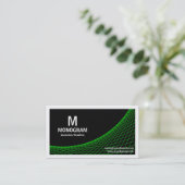 Kurve II - Silbergrau auf schwarz Visitenkarte (Stehend Vorderseite)