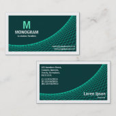 Kurve II - Türkisfarben auf dunkelgrün Visitenkarte (Vorne/Hinten)