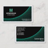 Kurve II - Türkisfarben auf schwarz Visitenkarte (Vorne/Hinten)