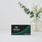 Kurve II - Türkisfarben auf schwarz Visitenkarte (Stehend Vorderseite)