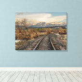 Kurve in den Tracks - Bahngleise - Berge Leinwanddruck (Insitu (Holzboden))