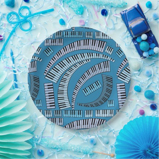Kurve Klaviertasten Pappteller (Party)